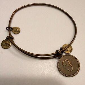 Alex and Ani “F” Bronze Initial Charm Bracelet